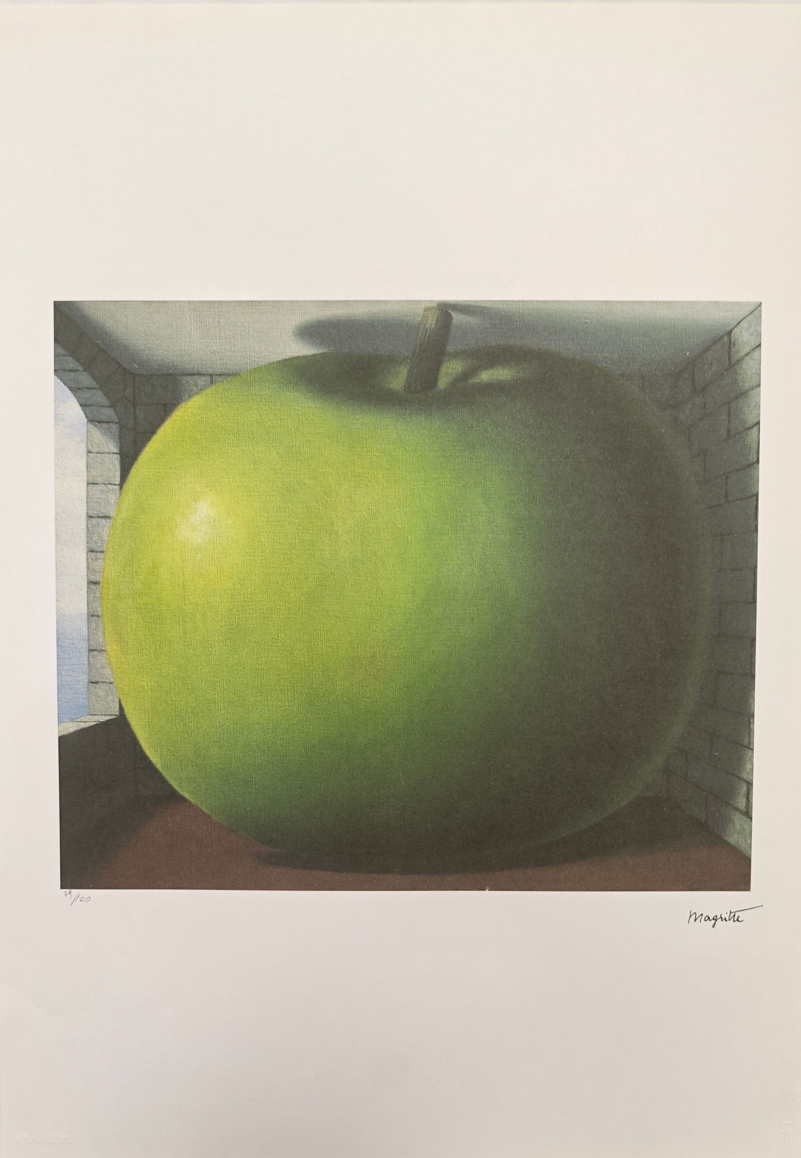 Rene Magritte (1898-1967), The Listening Room, 1958: Rene Magritte (1898-1967), The Listening Room, 1958 (printed later), H x W: 70 x 50 cm, offset lithograph. The work is signed and hand-numbered on recto in hand. The work bears the S.P.A.D.E.M and Edi