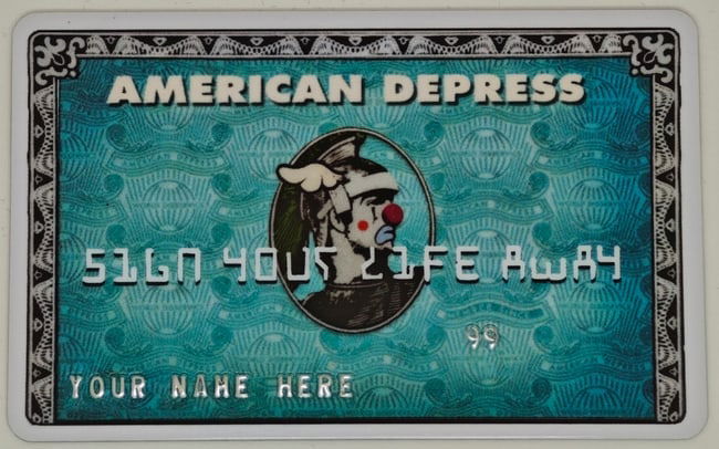 D*Face (1973-), American Depress, 2008: D*Face (1973-), American Depress, 2008, H x W x D: 5.5 x 8.7 x 0.3 cm, resin sculpture.