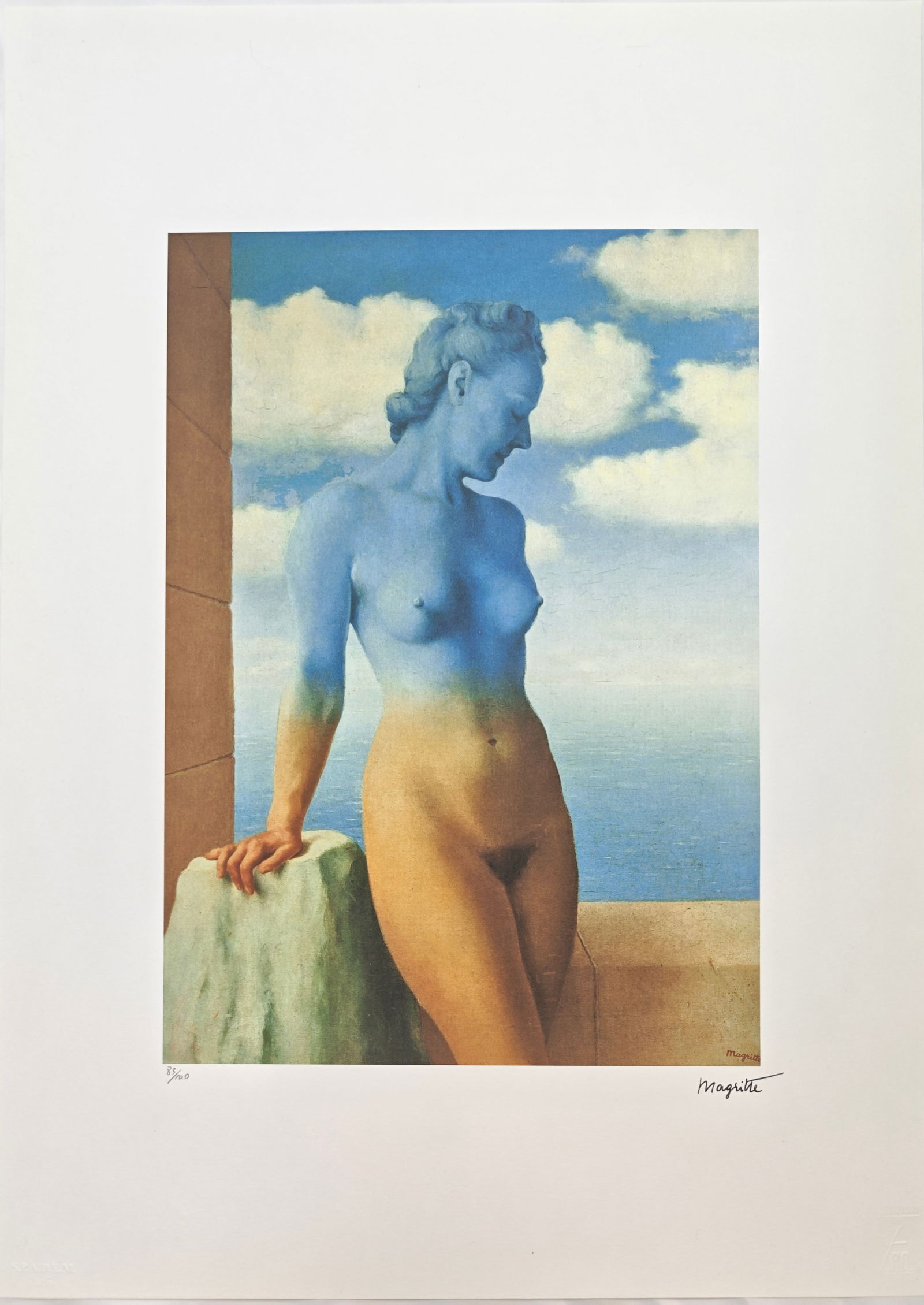 Rene Magritte (1898-1967), Black Magic, 1945: Rene Magritte (1898-1967), Black Magic, 1945 (printed later), H x W: 70 x 50 cm, offset lithograph. The work is signed by the artist and hand-numbered. The work bears the artist stamp. The work featur