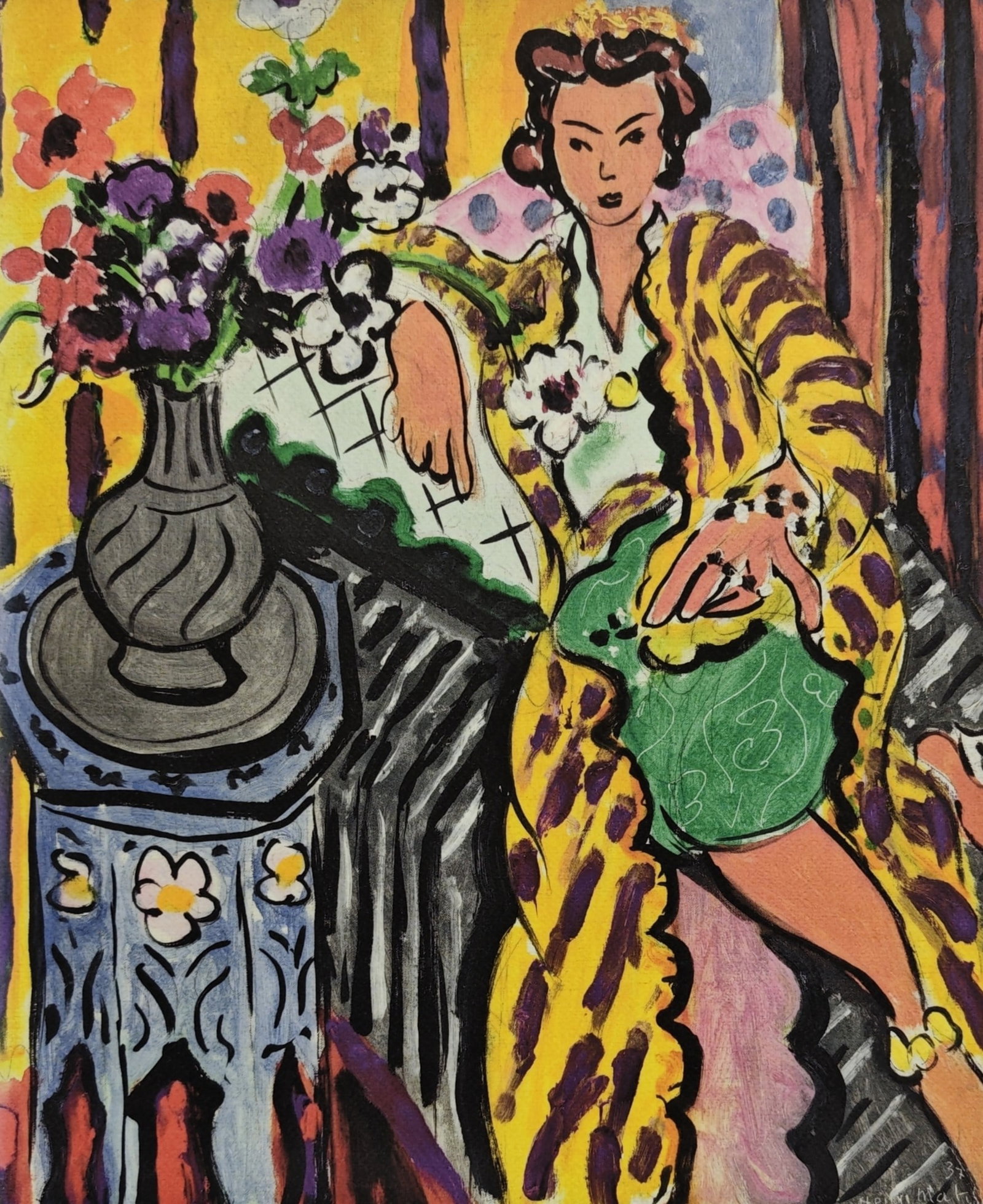 Henri Matisse (1869-1954), Yellow Odalisque, 1937: Henri Matisse (1869-1954), Yellow Odalisque, 1937, H × W: 70 × 50 cm, offset lithograph. Signed in plate and numbered /75 in hand in pencil on recto. Features the S.P.A.D.E.M Paris blindstamp. Inclu