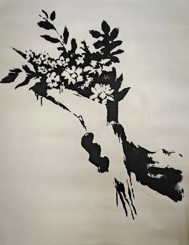 Banksy (1974-), Gross Domestic Product (GDP) Flower Thrower, 2019 (1 of 3)