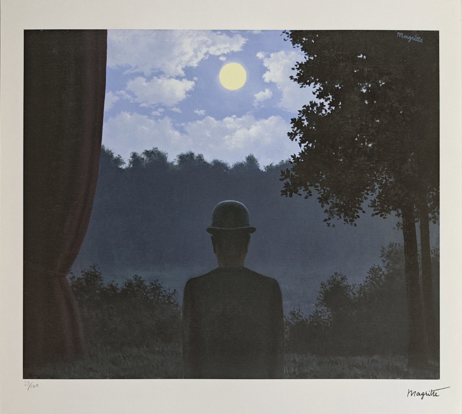 Rene Magritte (1898-1967), Towards Pleasure, 1962: Rene Magritte (1898-1967), Towards Pleasure, 1962, H × W: 50 × 70 cm, offset lithograph. Signed in plate and numbered /100 in hand in pencil on recto, featuring the S.P.A.D.E.M Paris blindstamp and