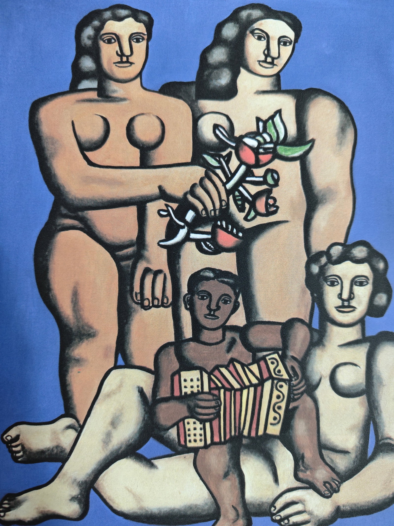 Fernand Leger (1881-1955), The Three Sisters, 1952: Fernand Leger (1881-1955), The Three Sisters, 1952, H × W: 65 × 50 cm, offset lithograph on BFK card. Signed in plate and numbered /300 in hand in pencil on recto, featuring the Leonardo Artis