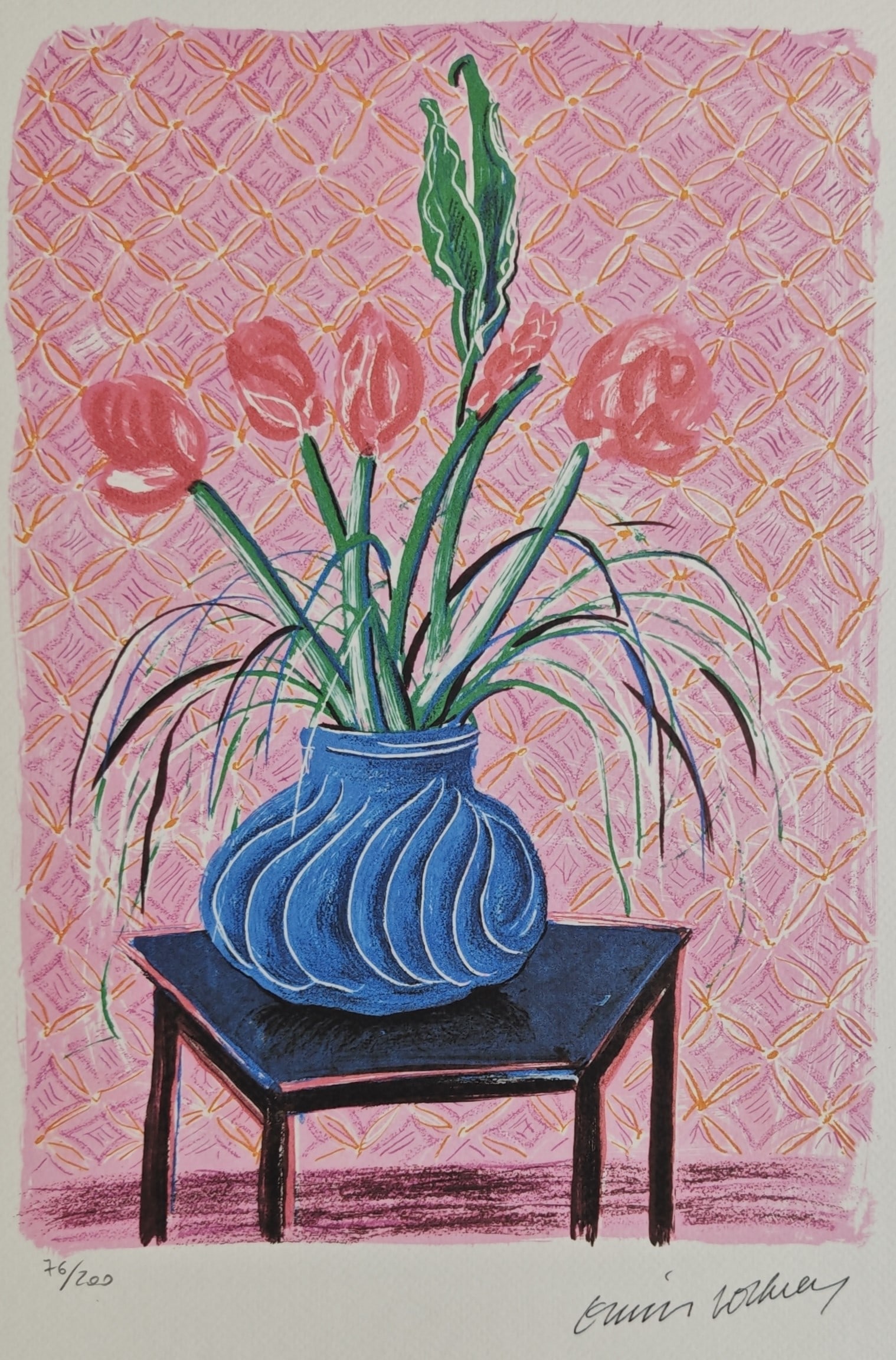 David Hockney (1937-), Amaryllis in Vase, 1984 (1 of 3)