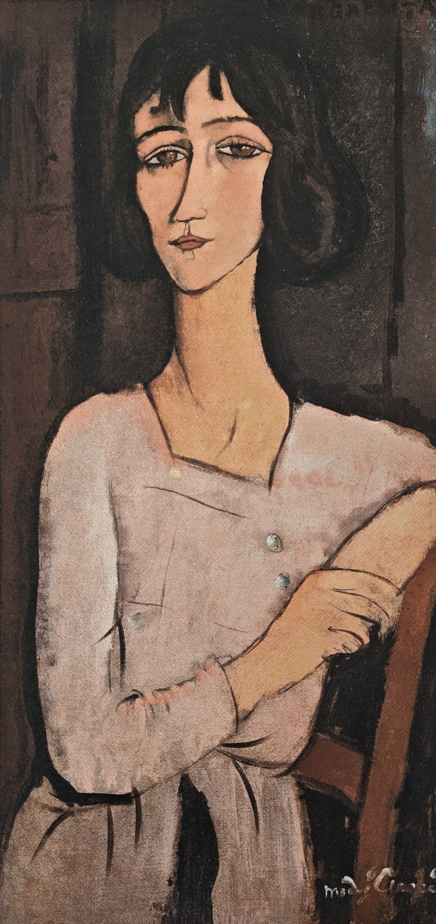 Amedeo Modigliani (1884-1920), Marguerite Seated, 1916: Amedeo Modigliani (1884-1920), Marguerite Seated, 1916, H x W: 70 x 50 cm, offset lithograph. Signed in plate and numbered /250 in hand in pencil on recto. Features the Modigliani Institut Paris - Arc