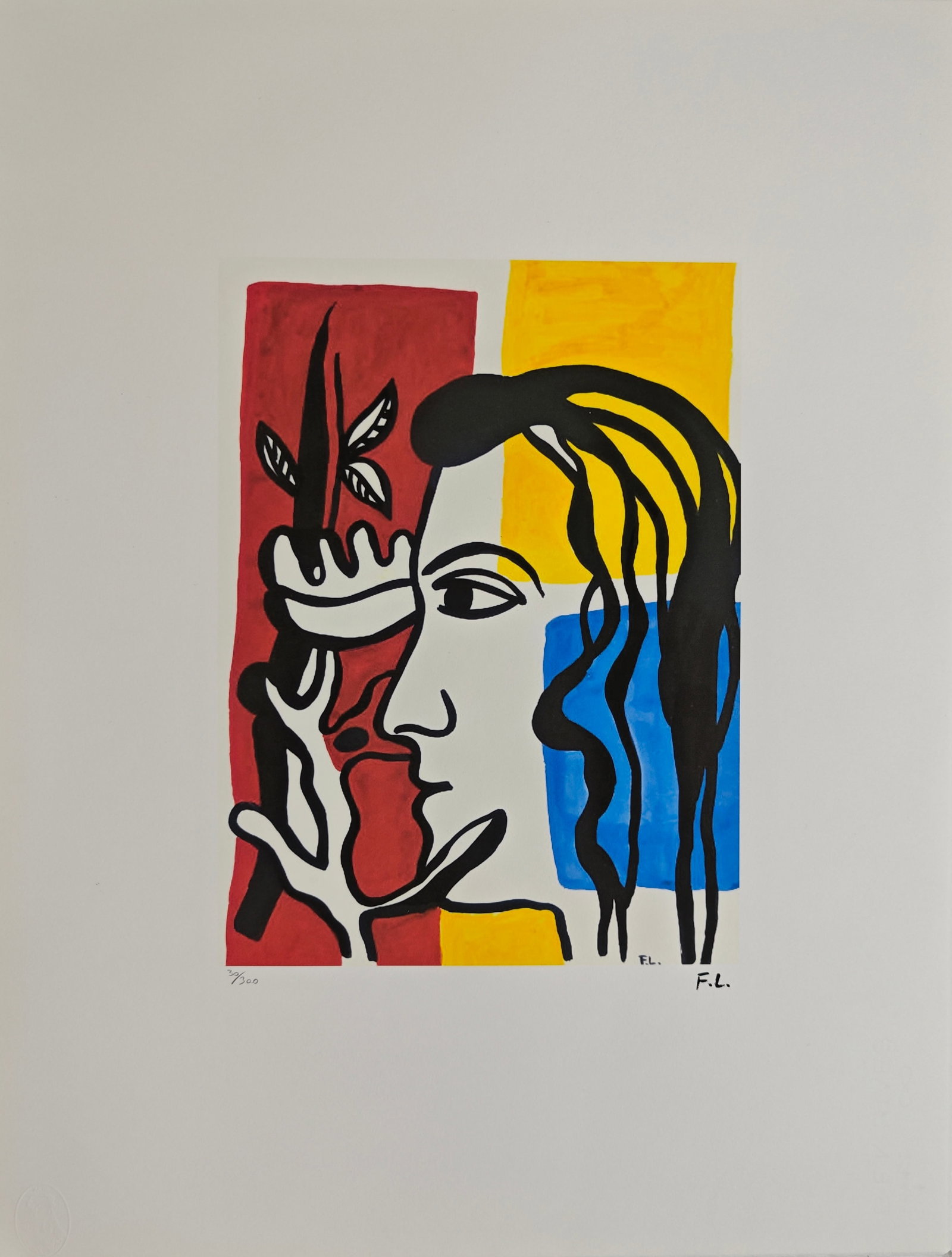 Fernand Léger (1881-1955), Song of Songs, 1948: Fernand Léger (1881-1955), Song of Songs, 1948, H x W: 65 x 50 cm, offset lithograph on BFK card. Signed in plate and numbered /300 in hand in pencil on recto, featuring the Leonardo Artis blindstamp