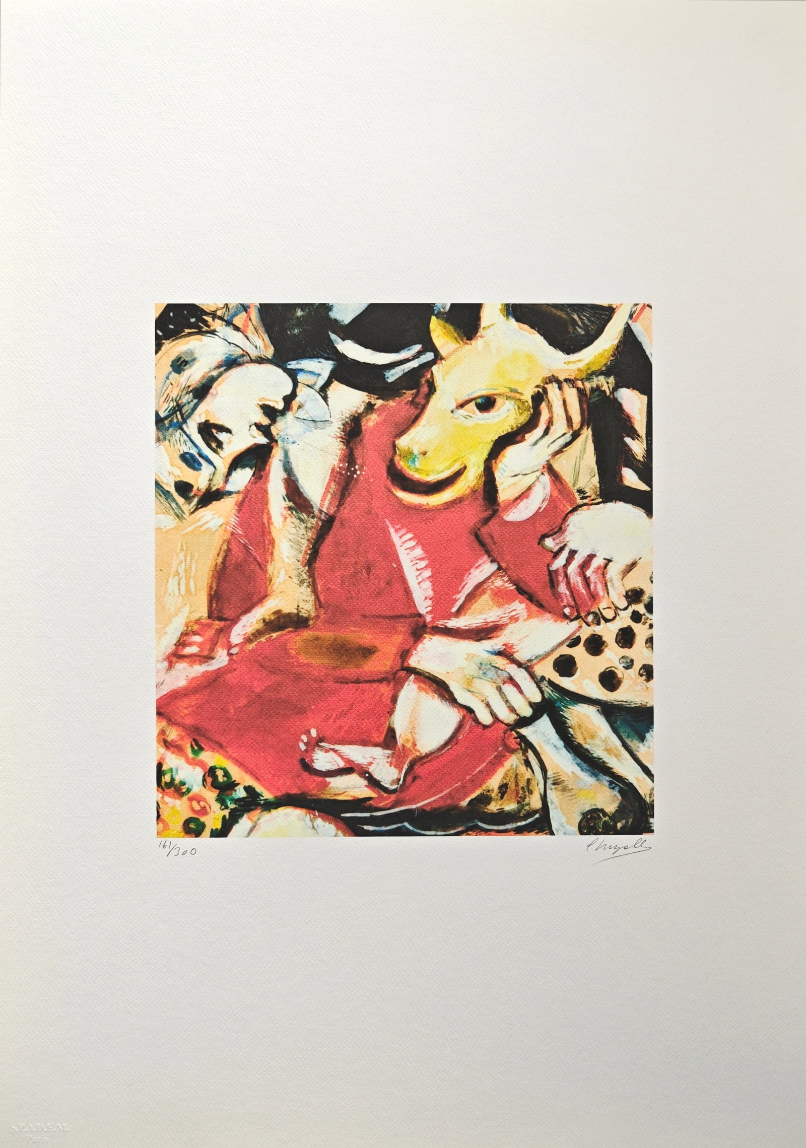 Marc Chagall (1887-1985), To My Betrothed, 1911: Marc Chagall (1887-1985), To My Betrothed, 1911, H x W: 50 x 70 cm, offset lithograph. Signed in plate, numbered in hand and blindstamped "S.P.A.D.E.M Paris", and included is the original COA, as issu