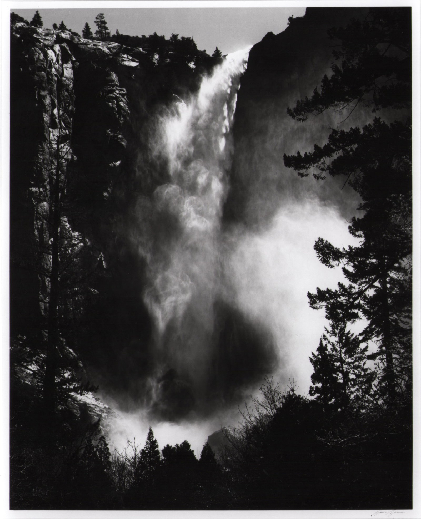 Ansel Adams, "Bridal Veil Fall Yosemite", 1927, gelatin silver (1 of 3)