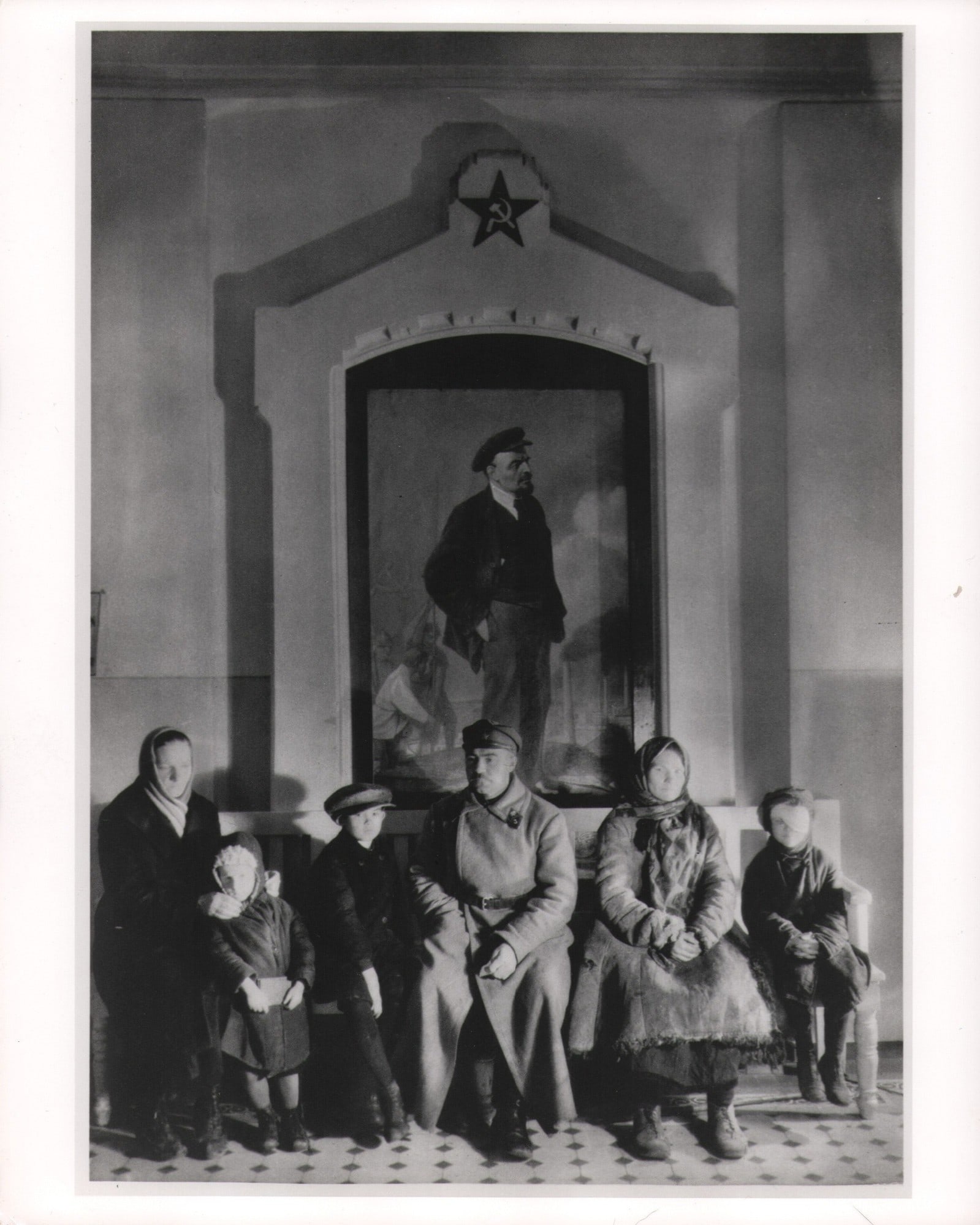 Bourke-White, "Children's Clinic, Moscow", 1934: Margaret Bourke-White (1904-1971), "Waiting Their Turn: Children's Clinic: Moscow", 1934, 20.3 × 25.3 cm, silver gelatin print. The print is dated, titled, and stamped.