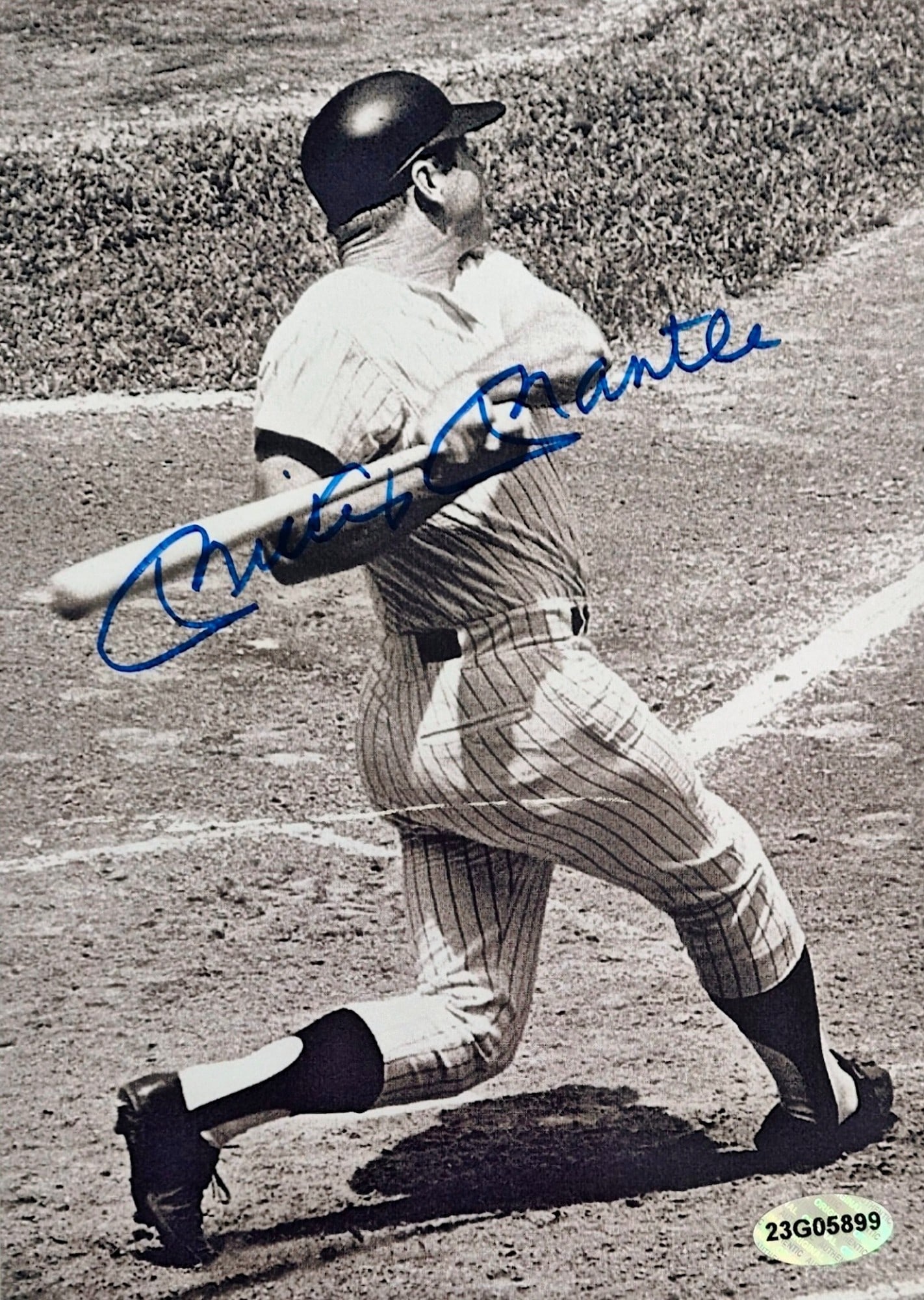 Mickey Mantle Signed Batting Print (1 of 2)