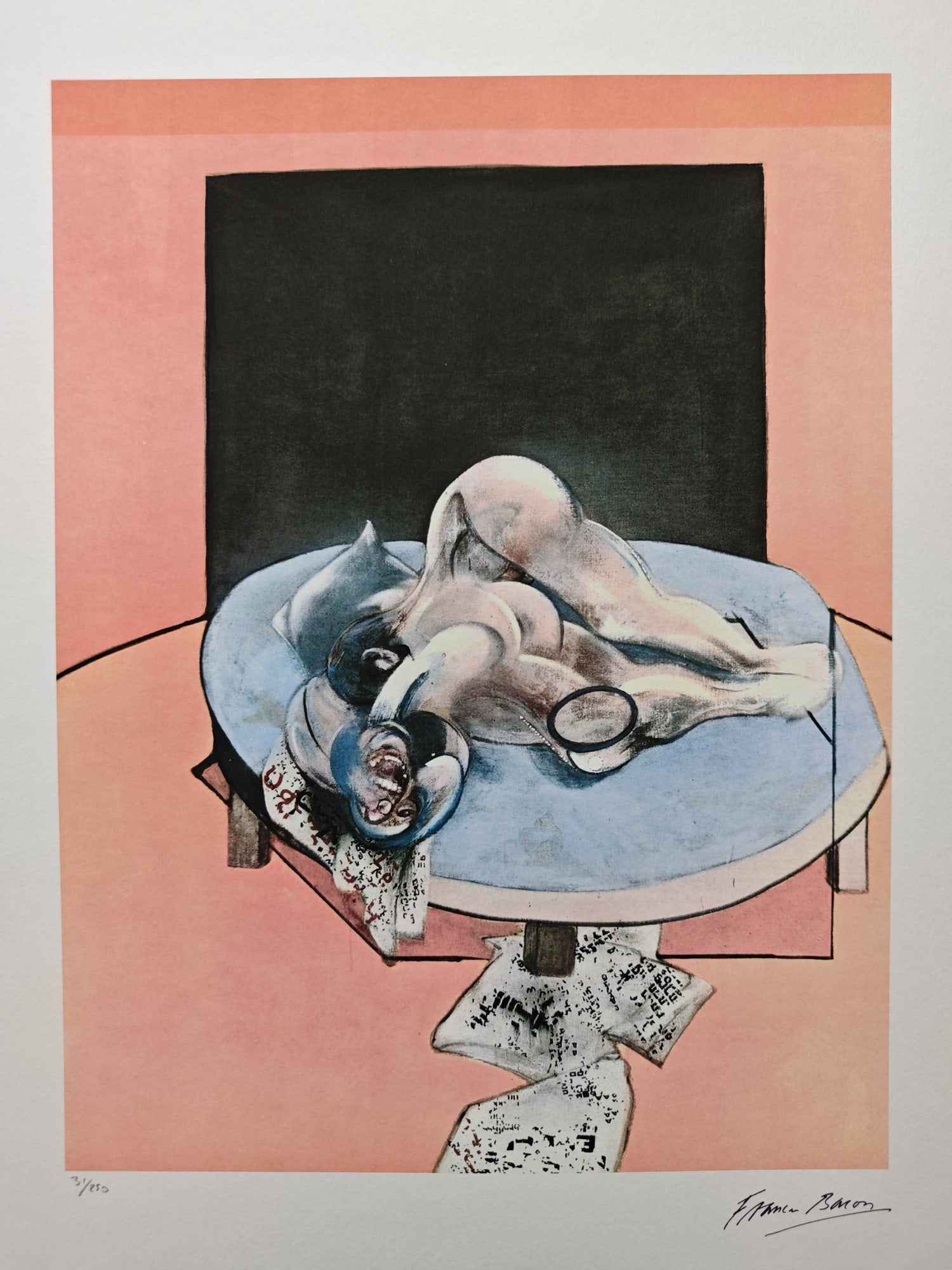 Francis Bacon, "Study of Human Body (pink)", 1979 (1 of 5)