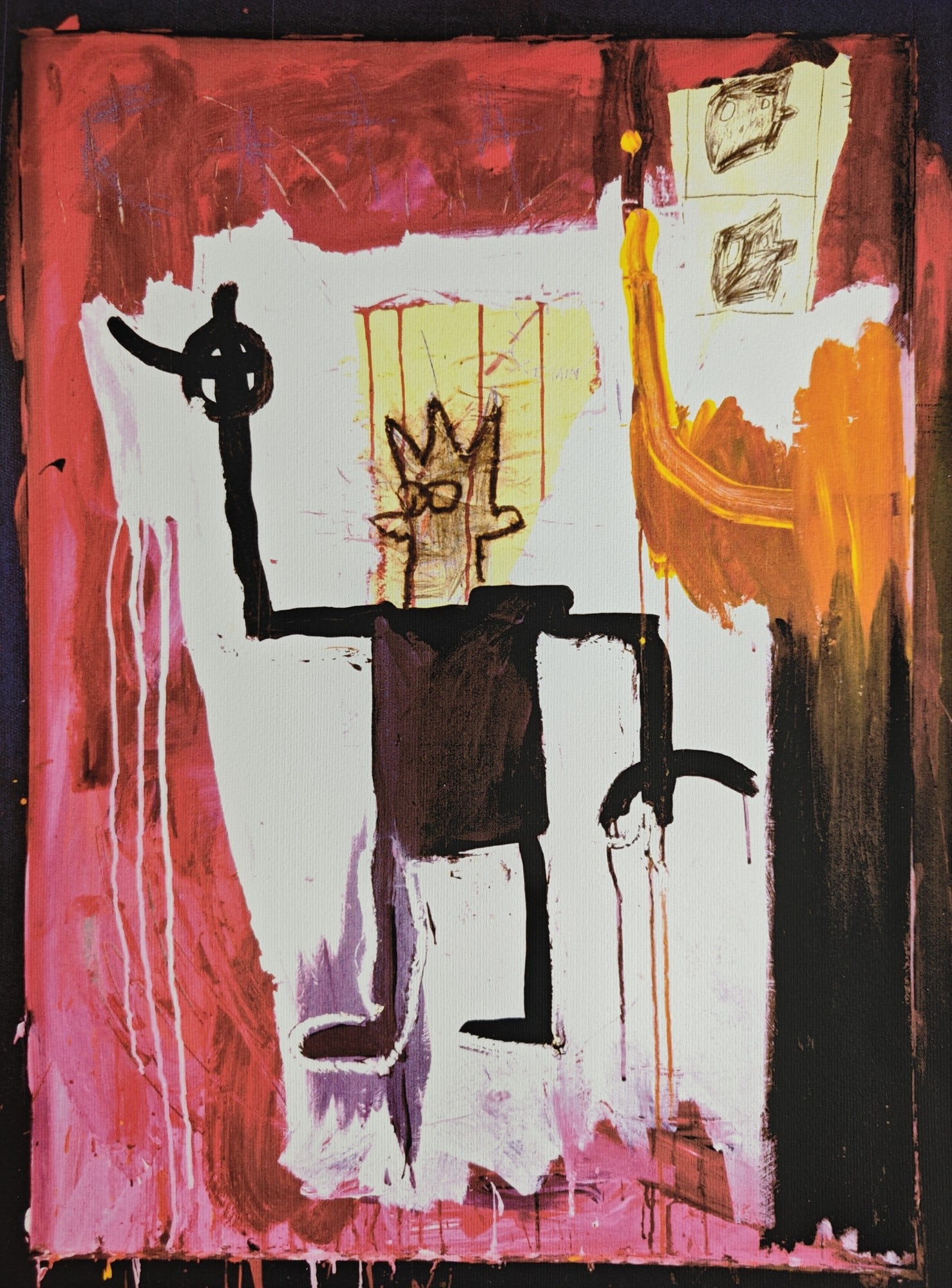 Jean-Michel Basquiat, "Self Portrait", 1984: Jean-Michel Basquiat (1960-1988), "Self Portrait", 1984, 50 × 70 cm, offset lithograph, printed later. The print is signed in the plate on the recto, numbered /300 in pencil on the recto, and bears t