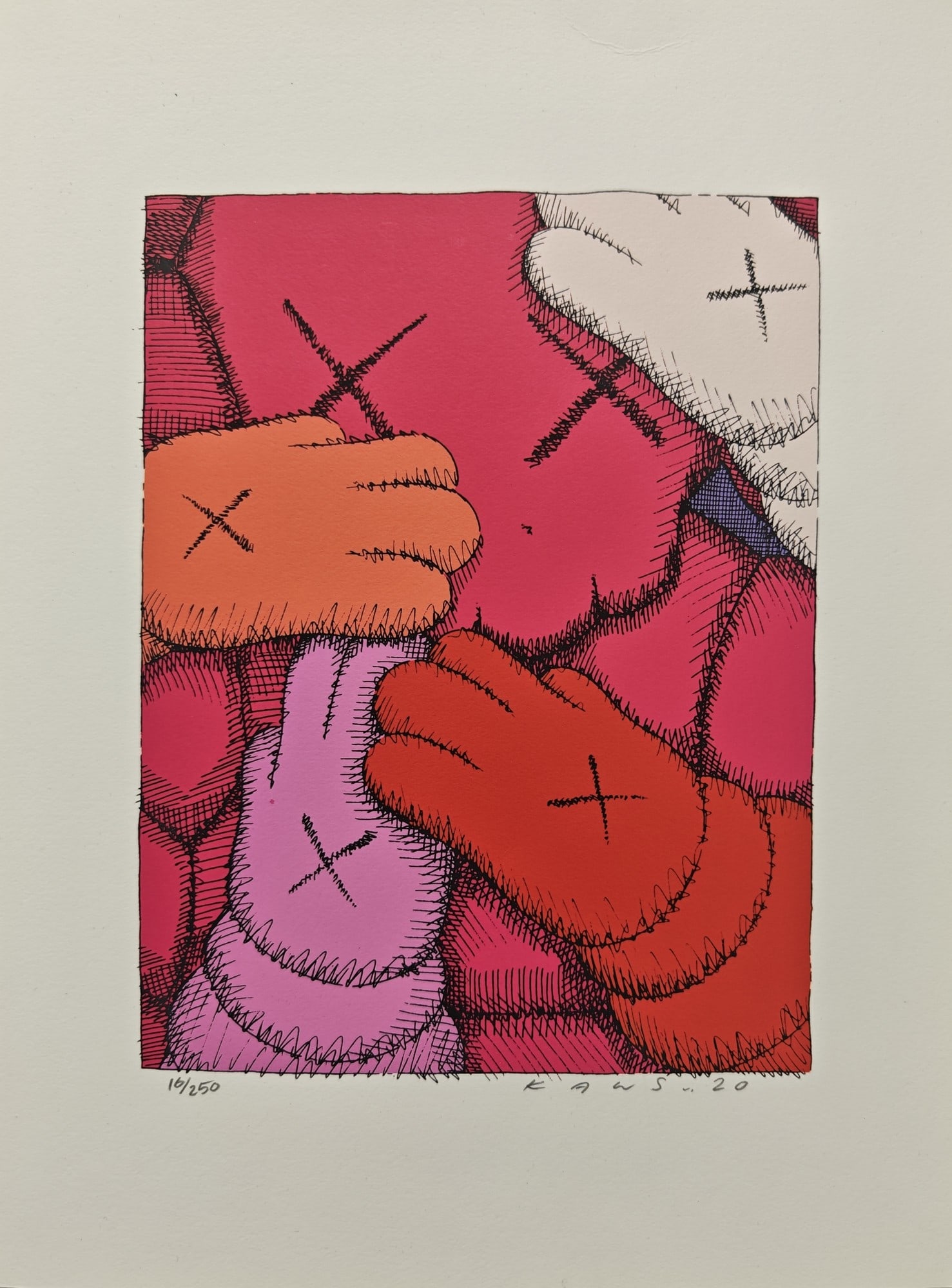 KAWS, "Urge (Red)", Silkscreen, 2020 (1 of 4)