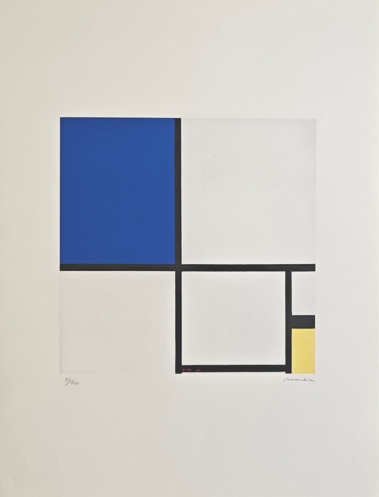 Mondrian, "Composition No. II Blue & Yellow" (1 of 3)