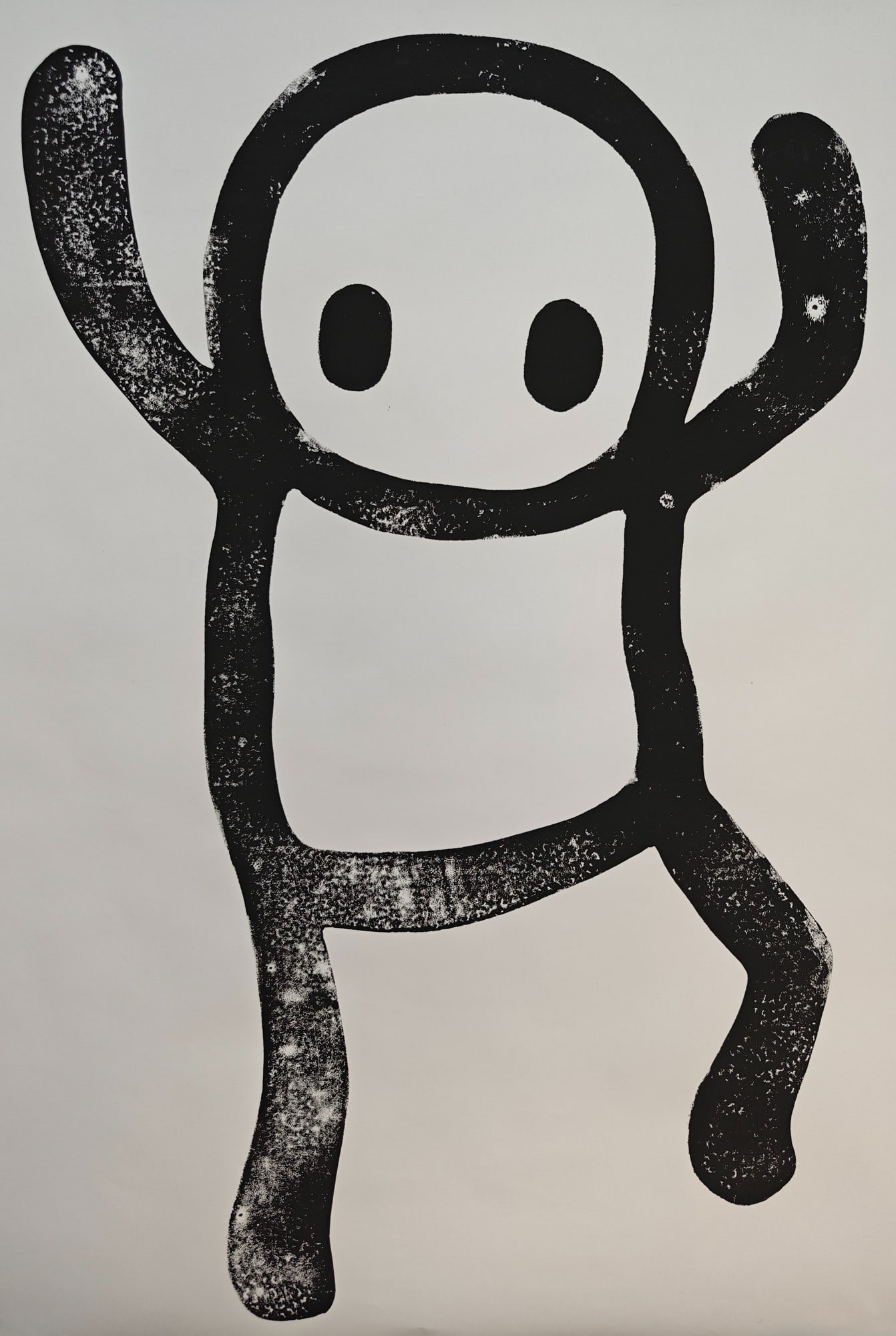 STIK, "Stamp", 2023: STIK (b. 1979), "Stamp", 2023, acrylic stamp on paper, a large-format work on paper measuring 70 × 100 cm. Unframed.