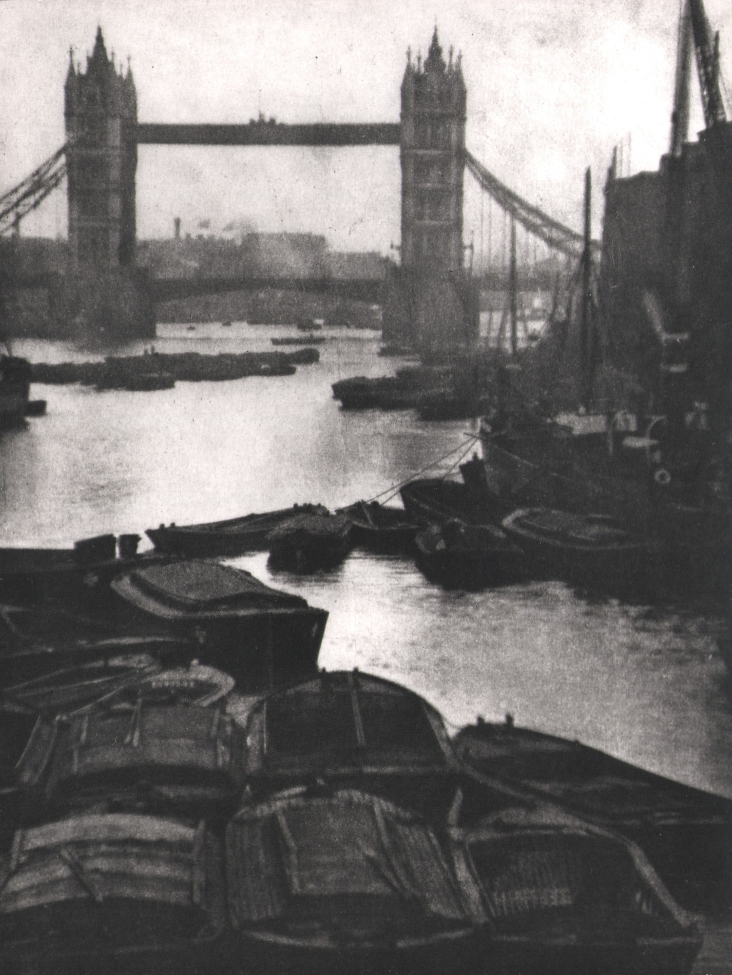 Alvin Langdon Coburn, "Tower Bridge", 1910 (I): Alvin Langdon Coburn (1882-1966), "Tower Bridge", 1910, 18 × 23.7 cm, silver gelatin print. Dated, titled, and stamped.