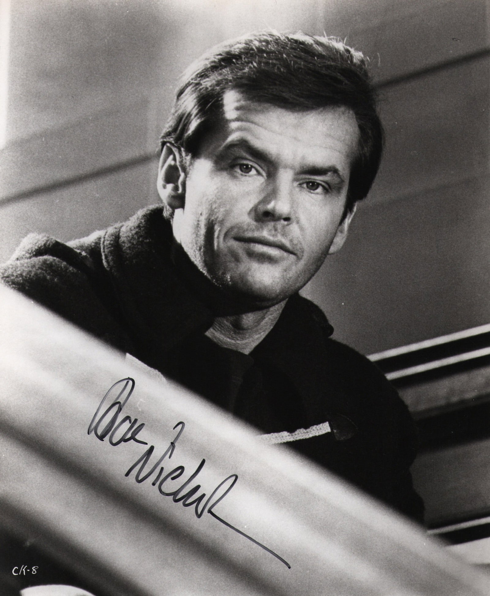 Jack Nicholson Signed "Carnal Knowledge" 1971: Jack Nicholson, "Carnal Knowledge", 1971, 20.3 × 25.4 cm, black and white press still. Signed in black ink; it is marked NSS still CK-8, carries the pencil notation 71/162, and retains an Avco