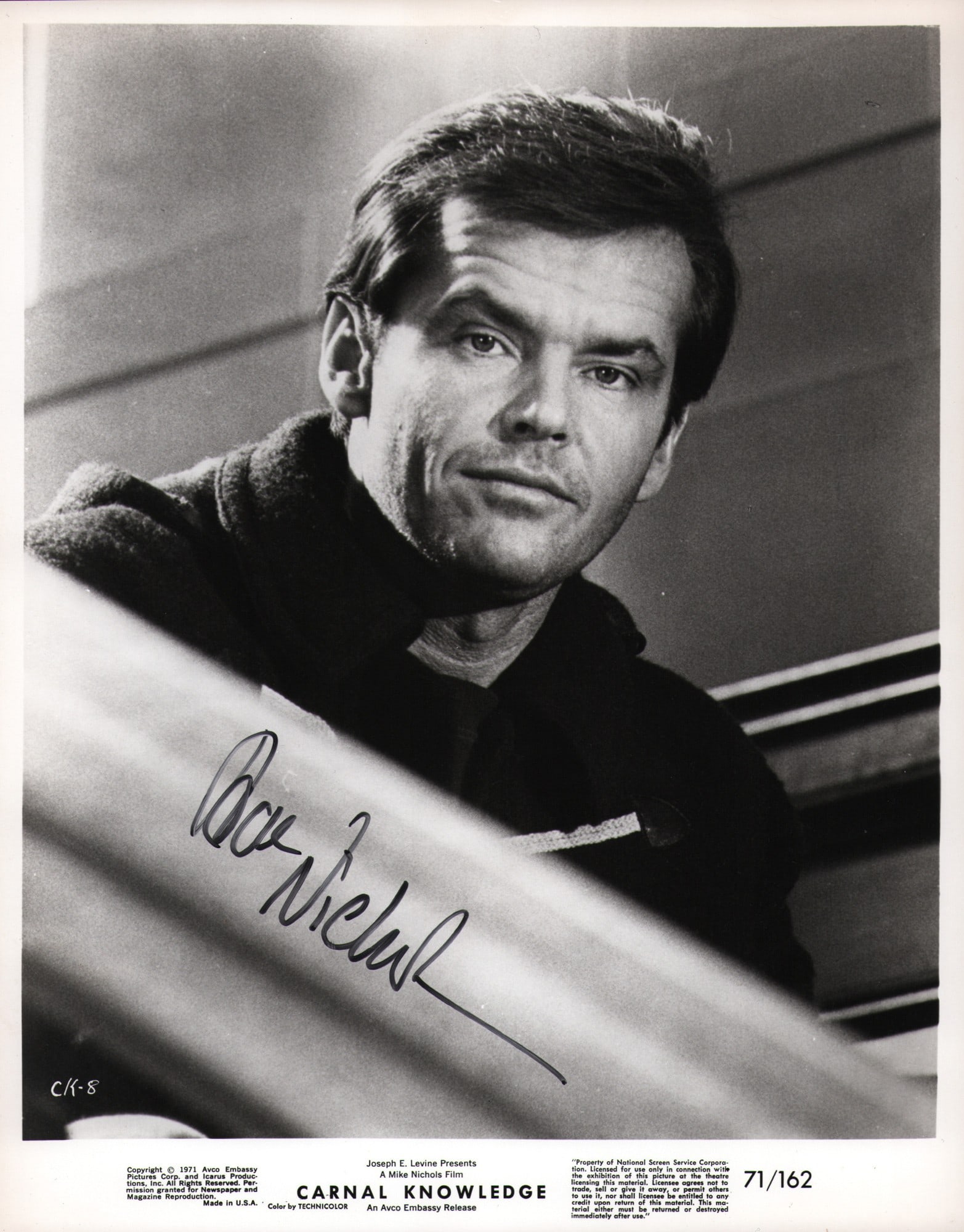 Jack Nicholson Signed "Carnal Knowledge" 1971 - 2