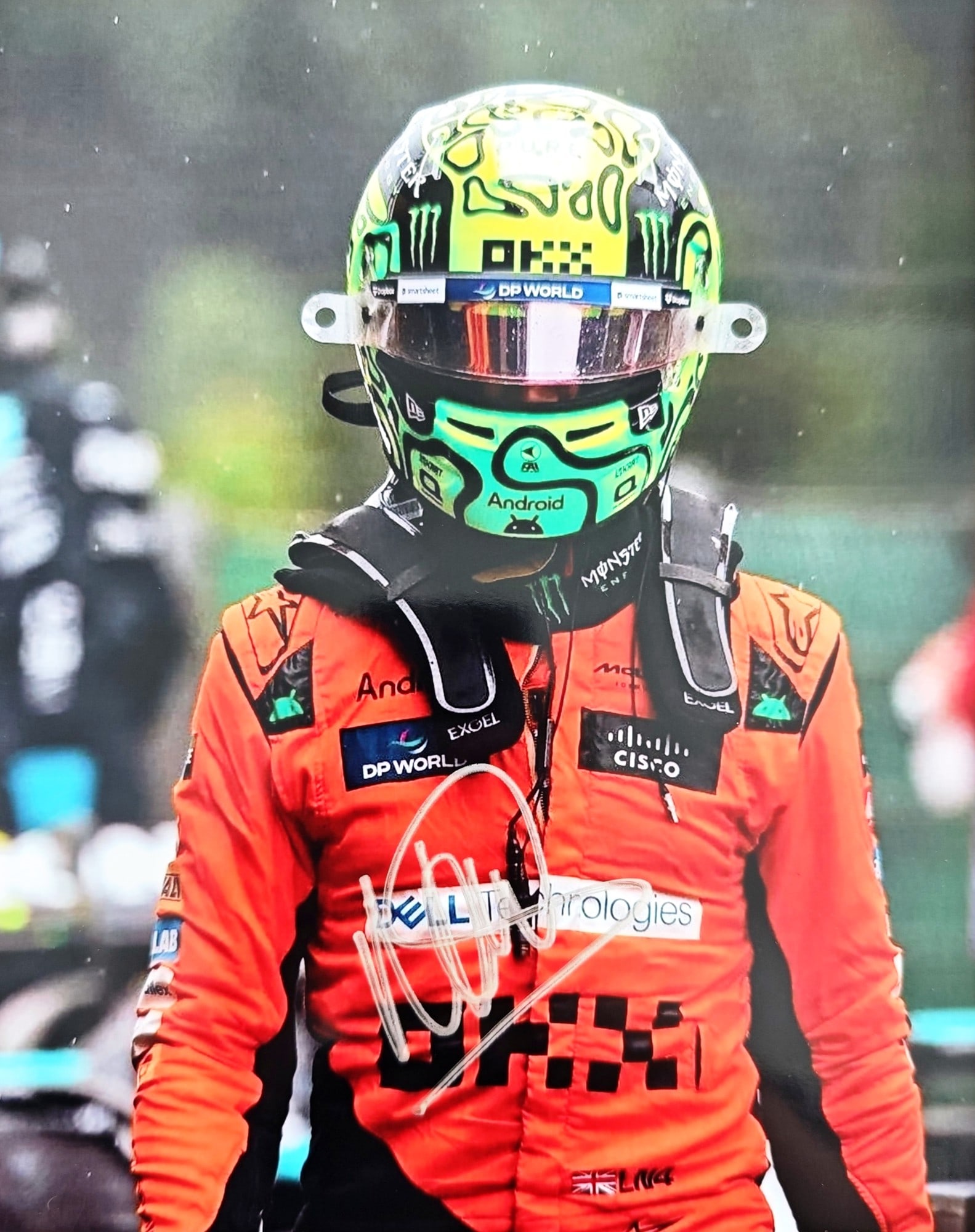 Lando Norris Signed McLaren F1 Helmet Print (1 of 2)