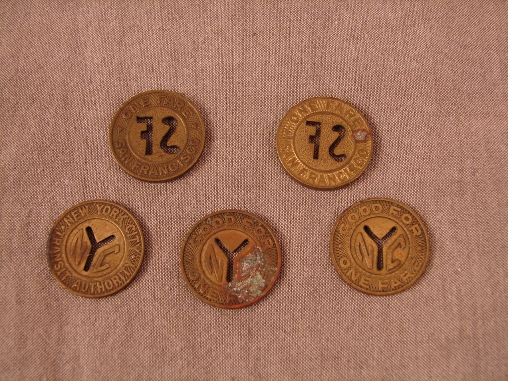New York and San Francisco subway tokens (1 of 1)