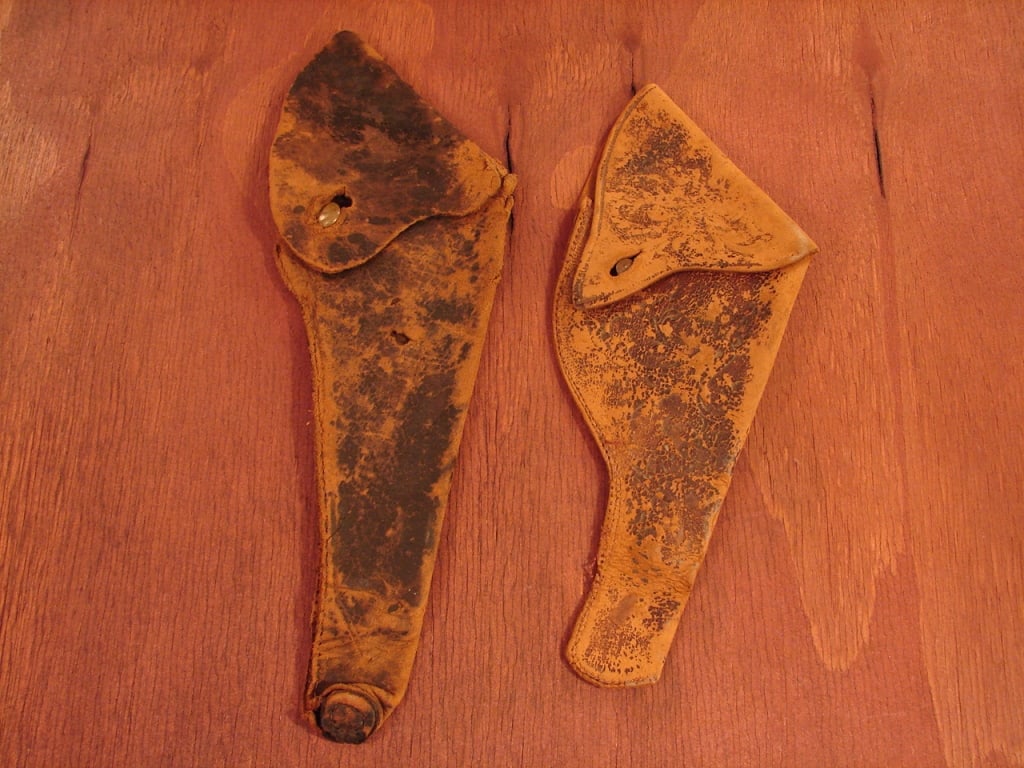 Lot of 2 Civil War era flap holsters (1 of 7)
