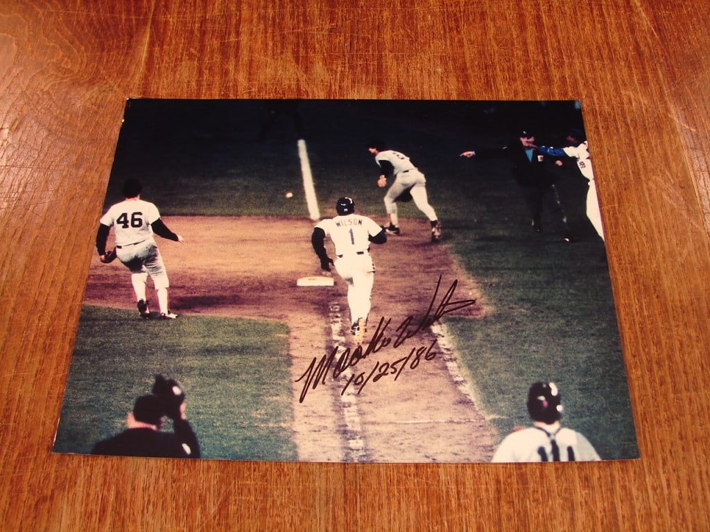 Boston Red Sox Bill Buckner Mookie Wilson photo: Boston Red Sox Bill Buckner Mookie Wilson photo of the ground ball boot that allowed a big win for the Mets. Sad news for Redsox fans.