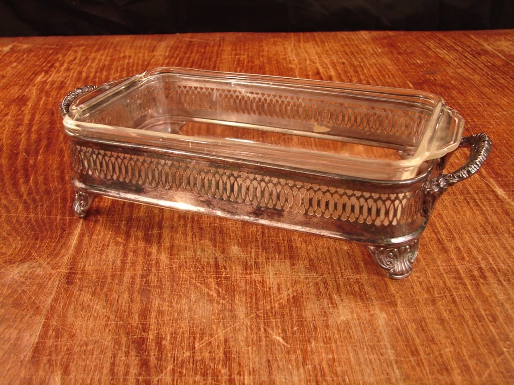 Silver plated oblong serving dish.12" long (1 of 5)