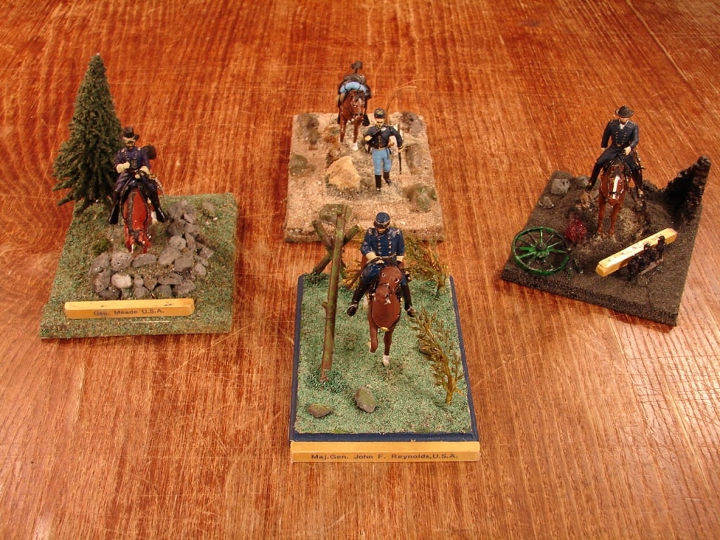 Civil War Union hand painted lead Soldier scenes. (1 of 11)