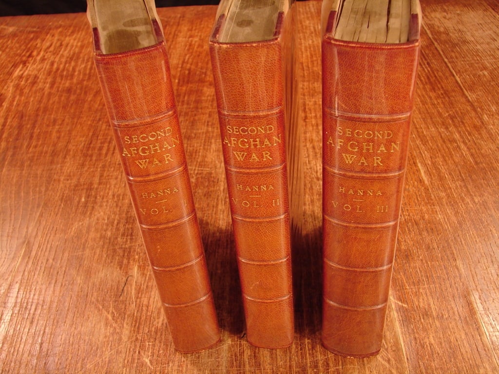 3 vol. set of The Second Afghan War 1899: Three volume set of The Second Afghan War by Col. H B Hanna 1899. Very Scarce books set. First edition of this scarce, "exhaustive and elaborately documented" study (Wilber). It remains a key source