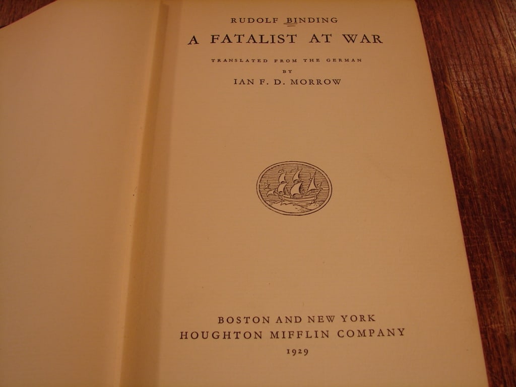 A Fatalist at War by Ian D Morrow, 1929. - 6