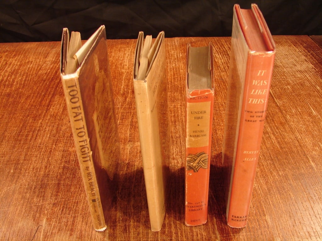 Lot of four books: Lot of four books. 1) Under Fire by Henri Barbusse 1933 edition. Based on his own experiences as a soldier in World War I, that offers a raw, anti-heroic depiction of trench warfare, focusing on the