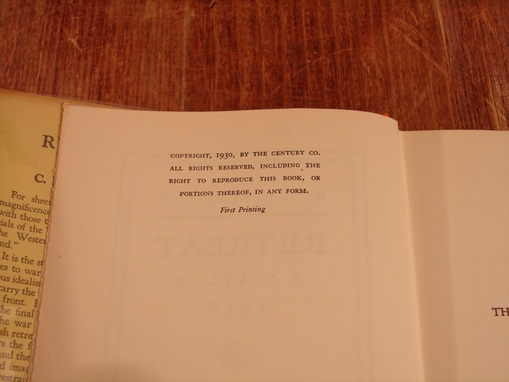 Two copies of Retreat a novel of 1918 one signed - 8