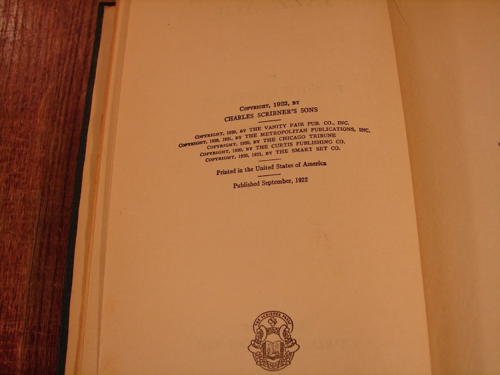 First edition F. Scott Fitzgerald 1922 - 6
