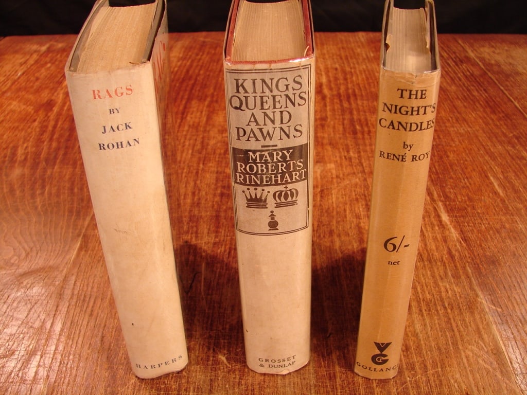 Lot of 3 WWI books from differing subject matter: Lot of three WWI books from different views and aspects of the Great War. 1) The Night Candles by Eugene Brieux. London 1931. 2) Rags. The Story of a a Dog Who Went to War. By Jack Rohan. First editio