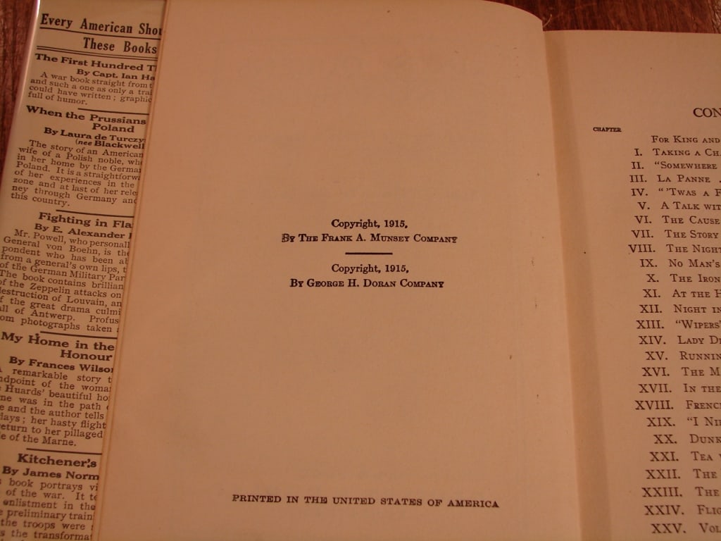 Lot of 3 WWI books from differing subject matter - 9