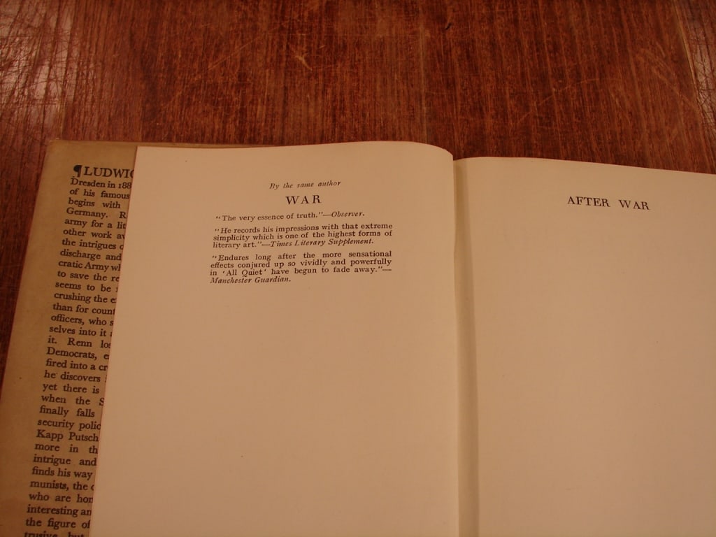 Lot of 2 - War and After War Ludwig Renn 1929 - 10