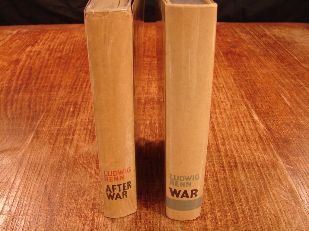 Lot of 2 - War and After War Ludwig Renn 1929: Lot of two. War and After War - A Sequel to War. Two lot book combo. By Ludwig Renn. (Arnold Friedrich Vieth) "Ludwig Renn". War, 1929; After War, 1931, first English editions,original cloth, dust-jac