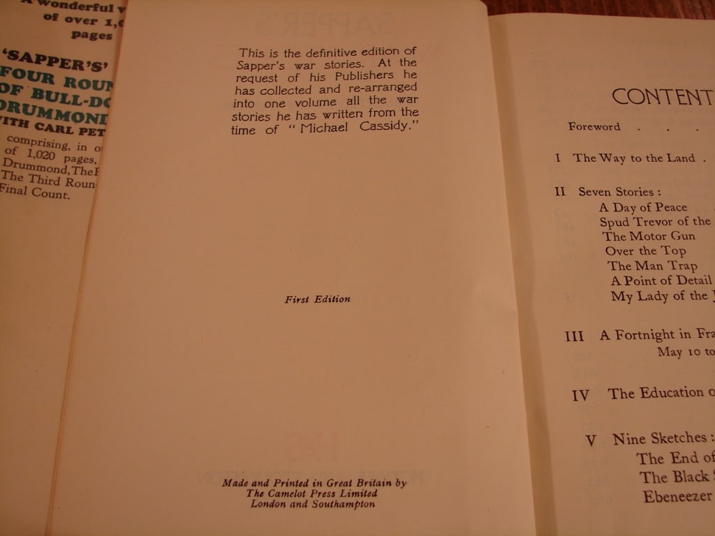 First edition. 'Sapper's War Stories" - 5