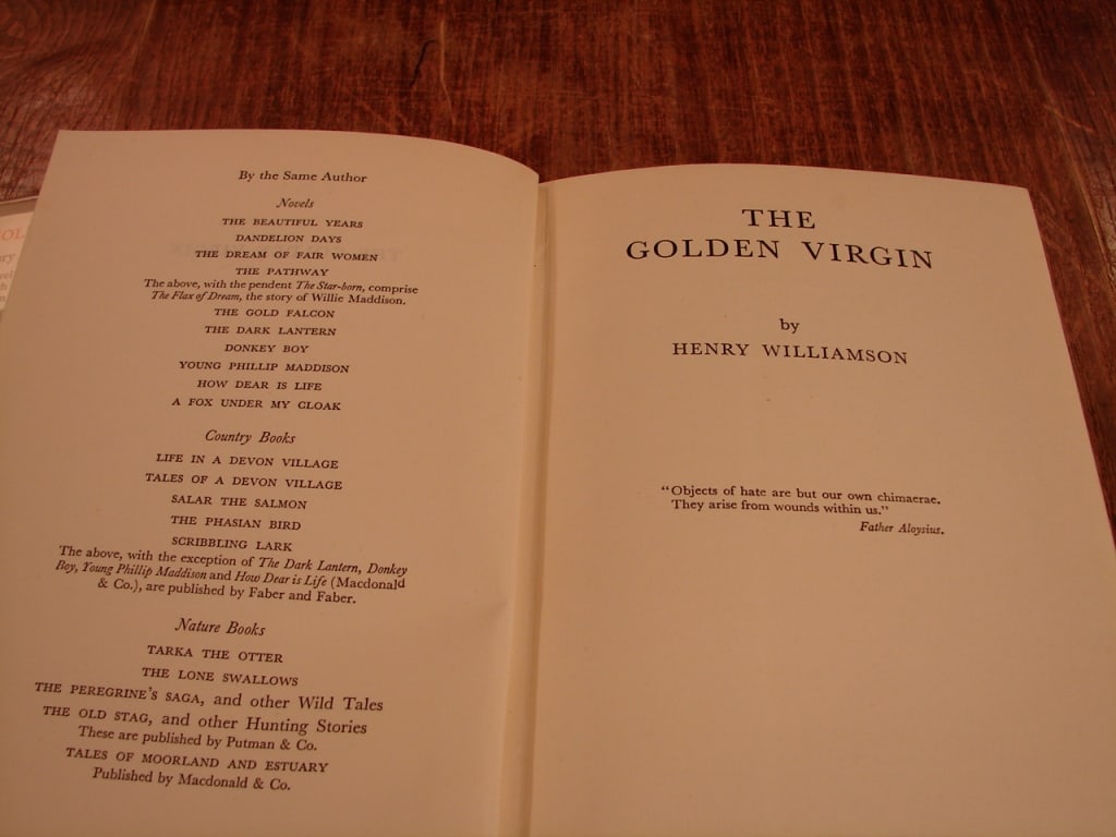 The Golden Virgin by Henry Williamson. 1st Edition - 3