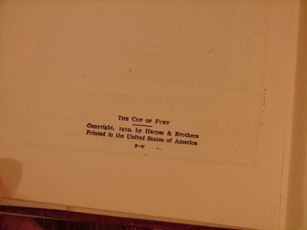 A Cup of Fury by Rupert Hughes. First edition - 4
