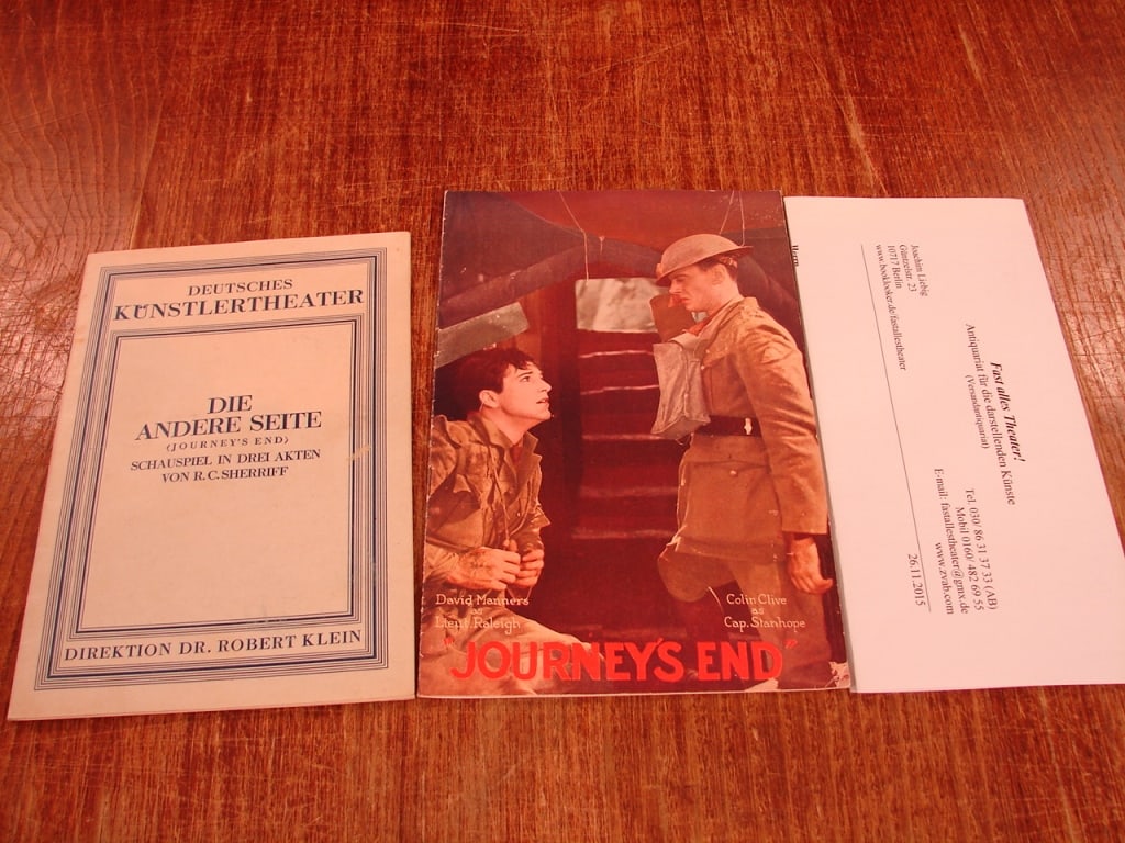 Lot of 2 programs for Journey's End by RC Sherriff (1 of 10)