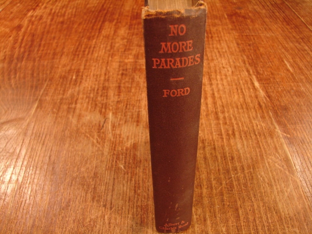 No More Parades by Ford Madox Ford. 1925: No More Parades by Ford Madox Ford. Alberet & Charles Boni second printing 1925. Set during World War I, it follows Captain Christopher Tietjens as he manages military logistics in France while