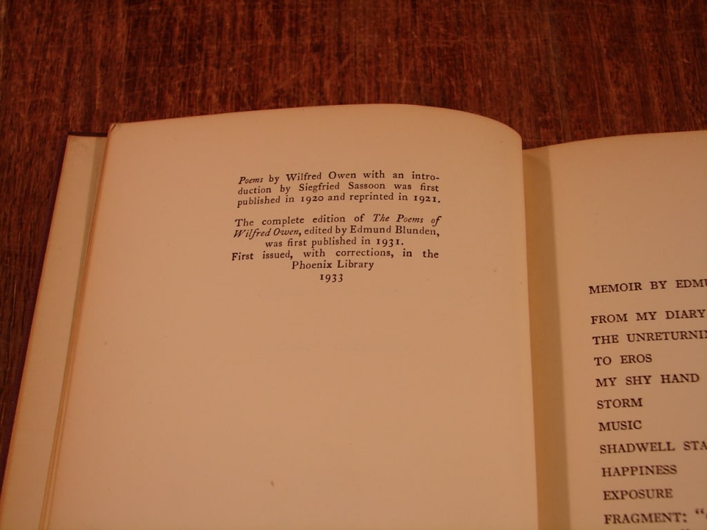 Poems of Wlfred Owen. Edited by Edmund Blunden . - 5