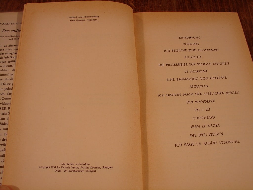 Der Endlose Raum by E. E. Cummings. In German . - 5