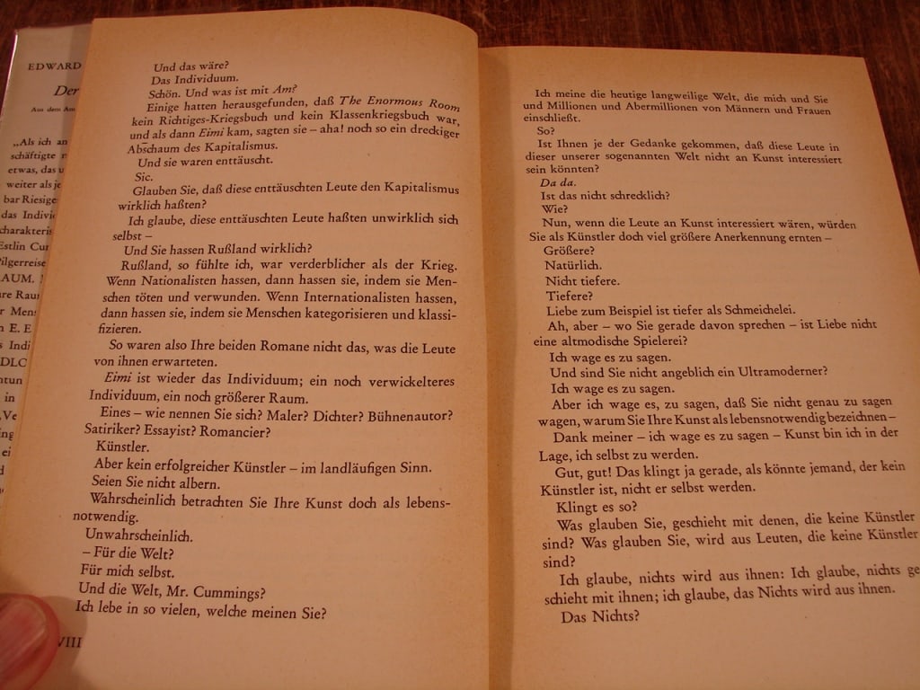 Der Endlose Raum by E. E. Cummings. In German . - 6