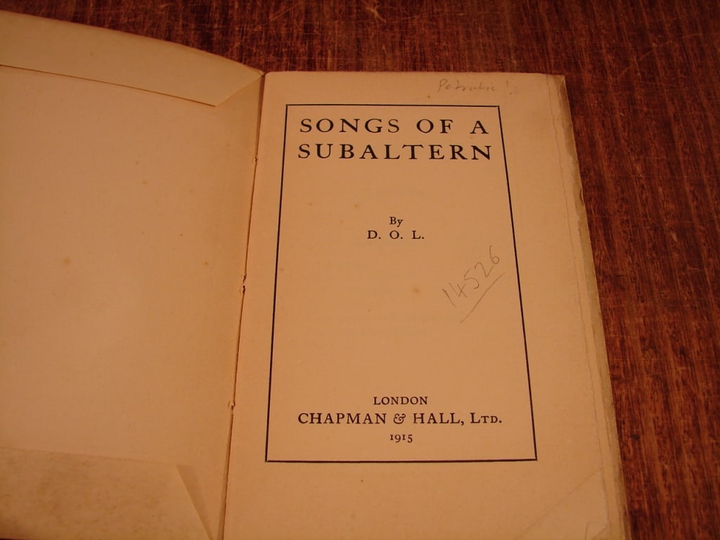 Songs of a Subaltern by D.O.L Chapman & Hall 1915 - 2