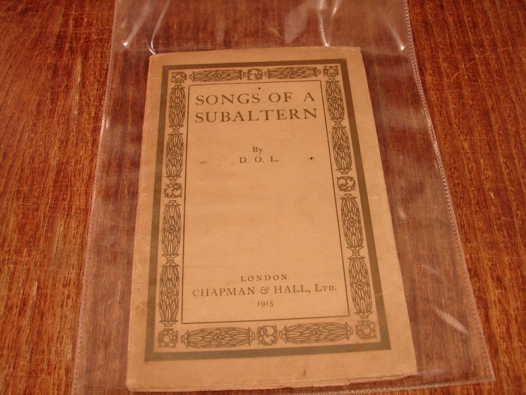 Songs of a Subaltern by D.O.L Chapman & Hall 1915 - 4