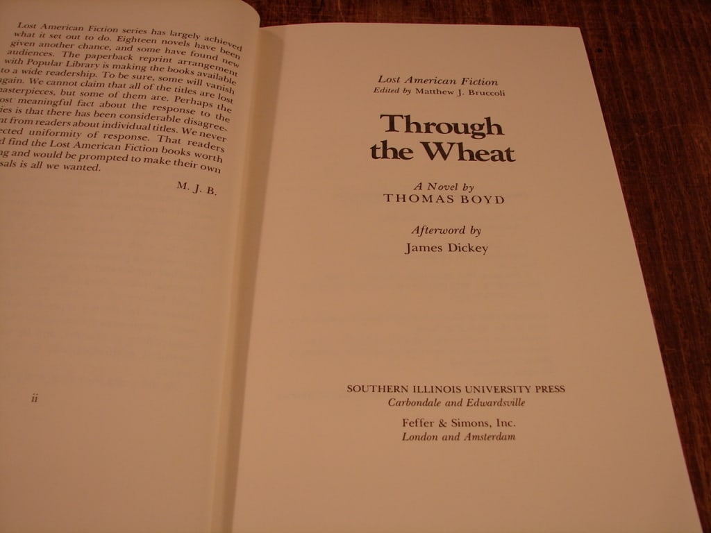 Through the Wheat by Thomas Boyd. Later printing - 3
