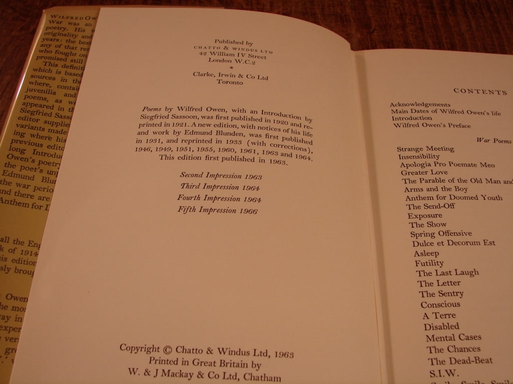 Lot of 2 Wilfred Owen WWI books of poetry. . - 4