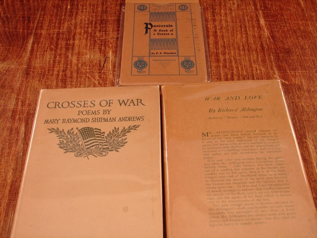Lot of 3 World War One poetry books - 2